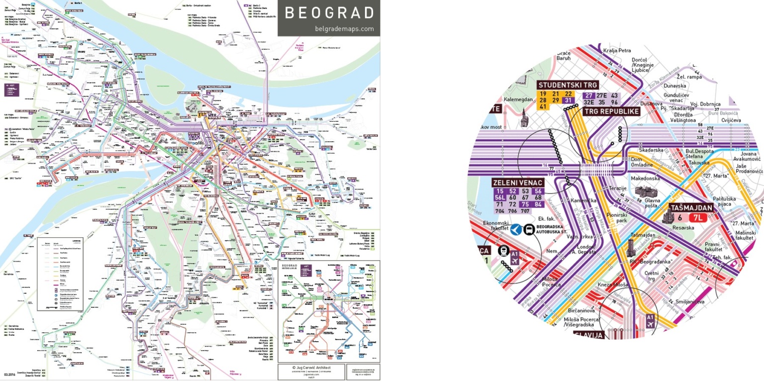 Карта общественного транспорта белграда